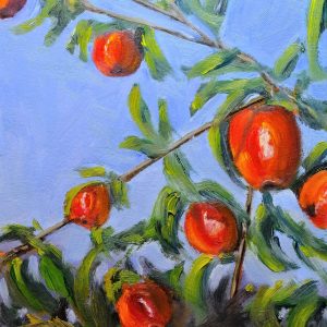 painting of apples on tree