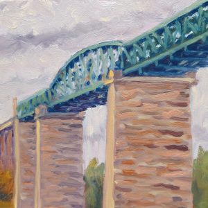 plein air oil painting of boyne viaduct