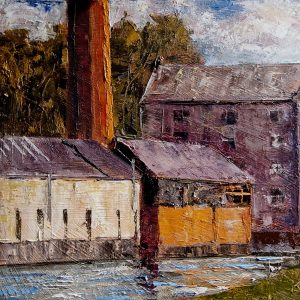 oil painting of slane mill